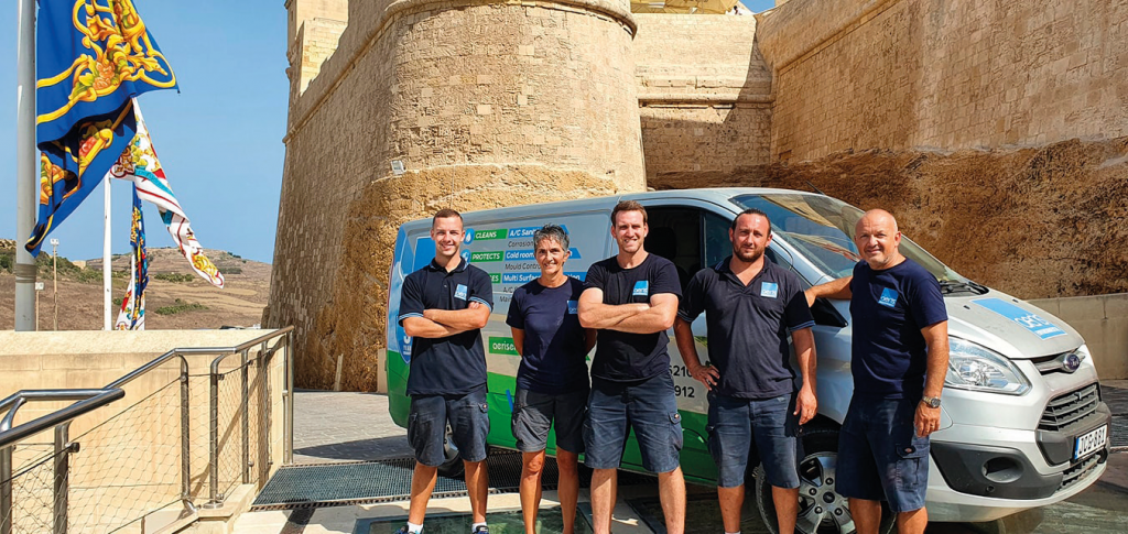 photo: Ivan Cassar leading a deployed team on a maintenance function within historic buildings